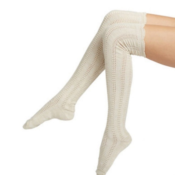 Free People Accessories - Free People Over the Knee Socks Ivory OS NWT